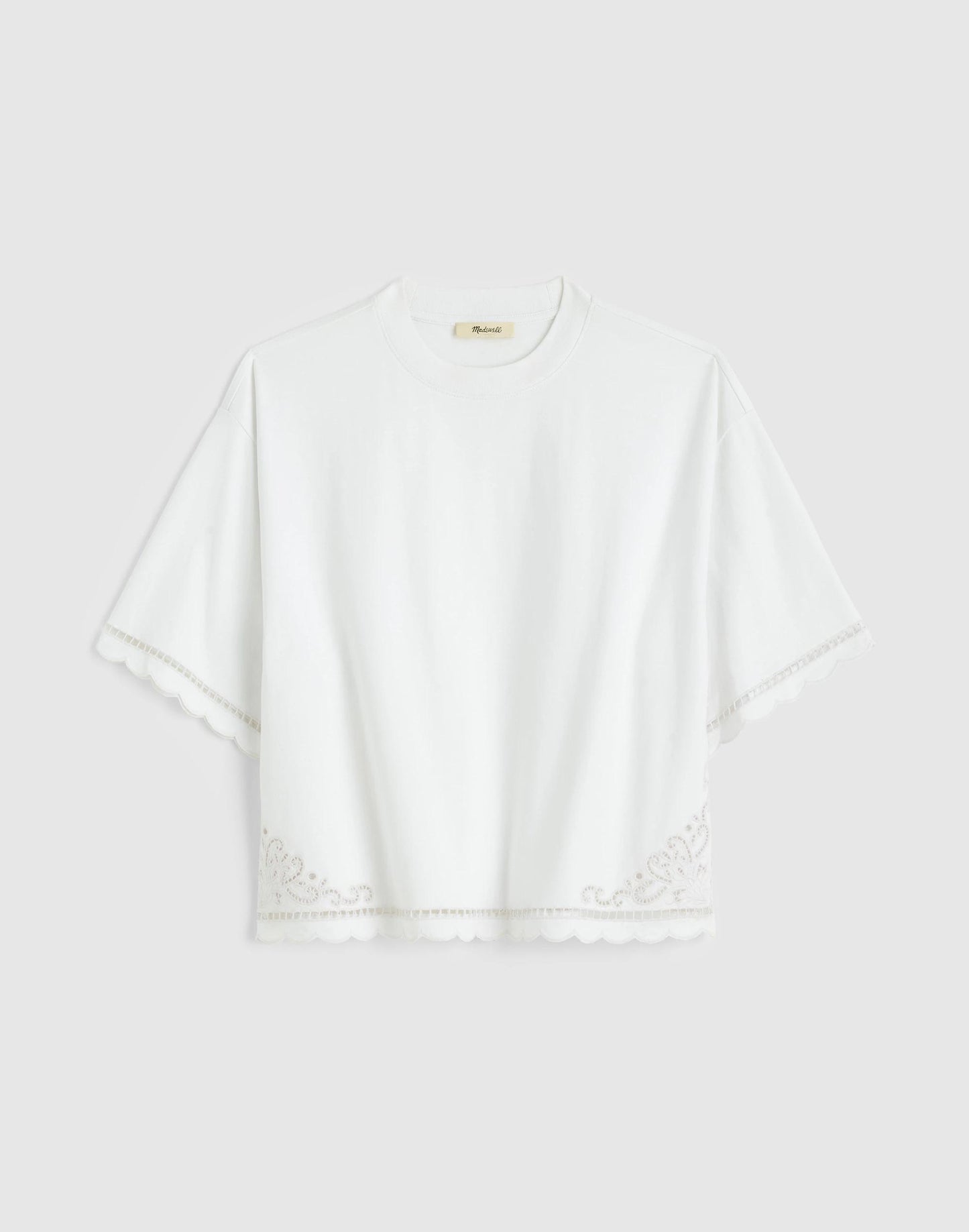 The Boxy Crop Tee in Allday Jersey White | Madewell