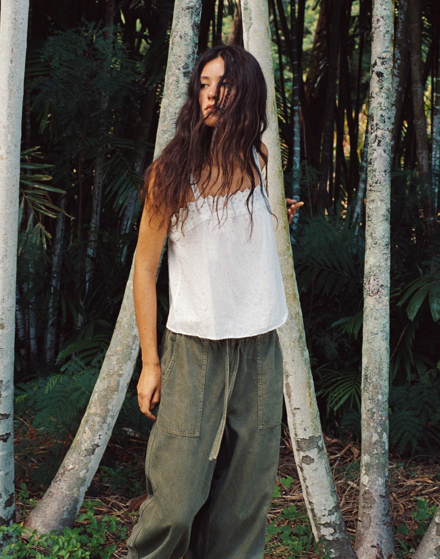 Pull-On Barrel-Leg Utility Pants in Airy Denim Faded Ivy | Madewell
