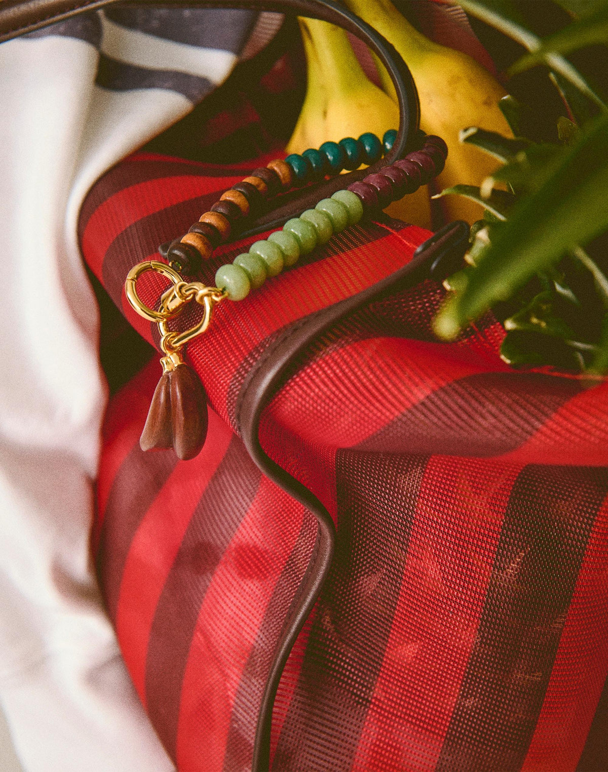 Wooden Banana Beaded Bag Charm Antique Gold | Madewell