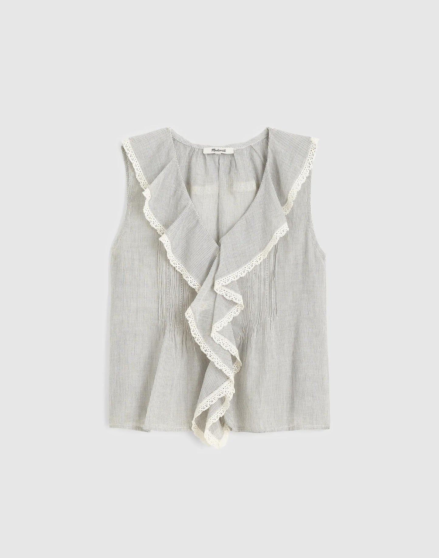 The Blaire Sleeveless Top Blue White Micro Stripe | Madewell