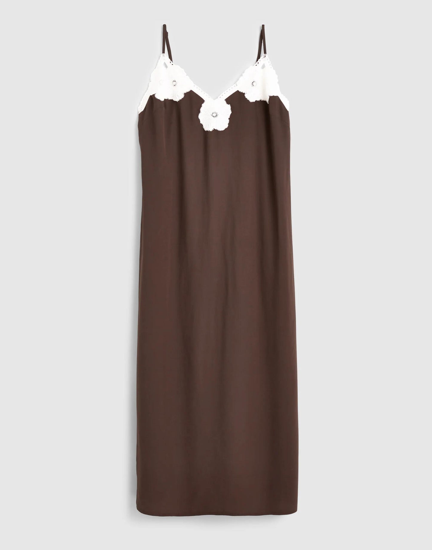 V-Neck Midi Slip Dress Dark Brown | Madewell