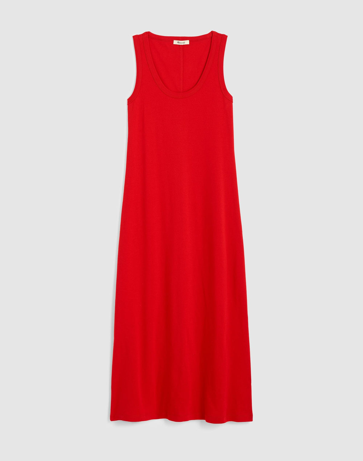 Scoopneck Tank Maxi Dress in Compact Cotton Varsity Red | Madewell