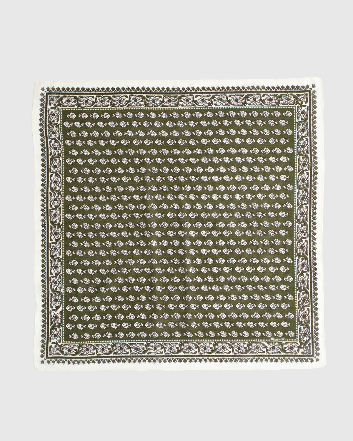 Organic Cotton Bandana Block Print Faded Ivy | Madewell