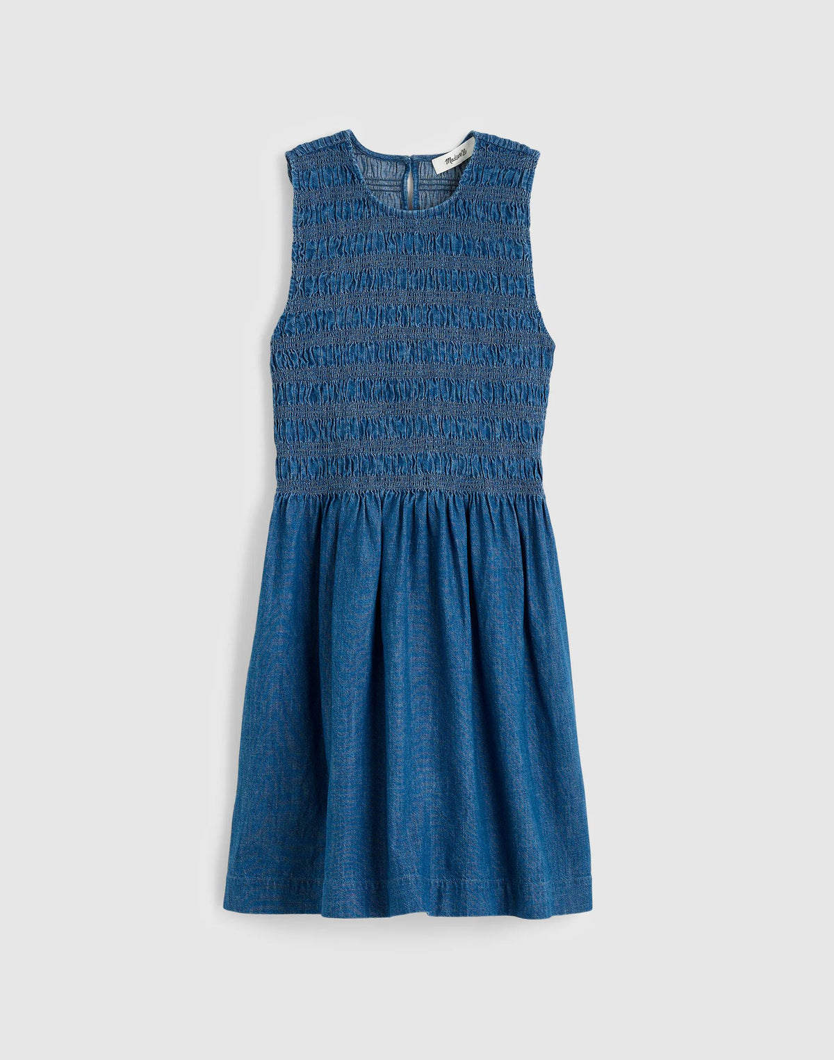 The Denim Melody Smocked Mini Dress Cove Wash | Madewell