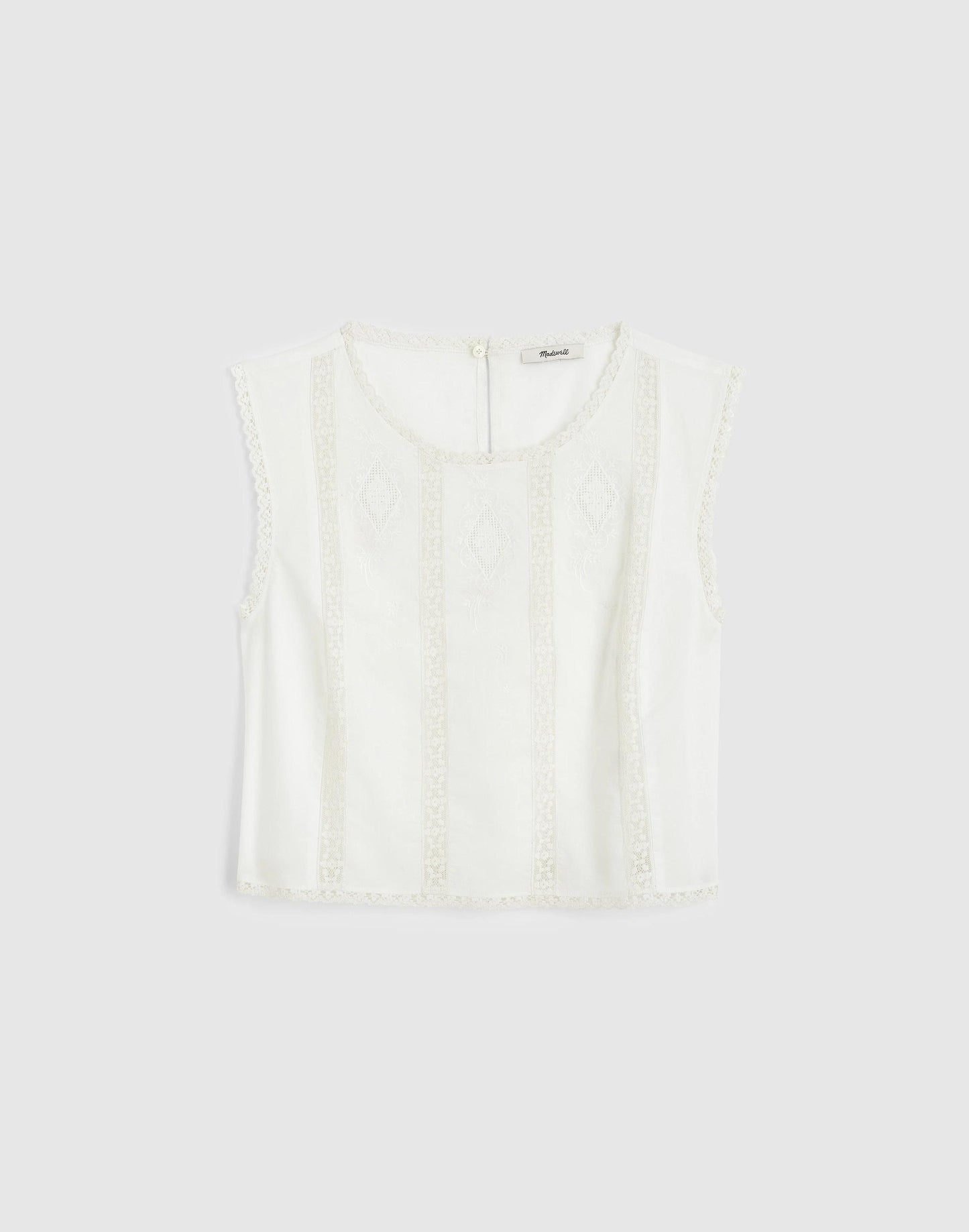 Embroidered Lace-Insert Top White | Madewell