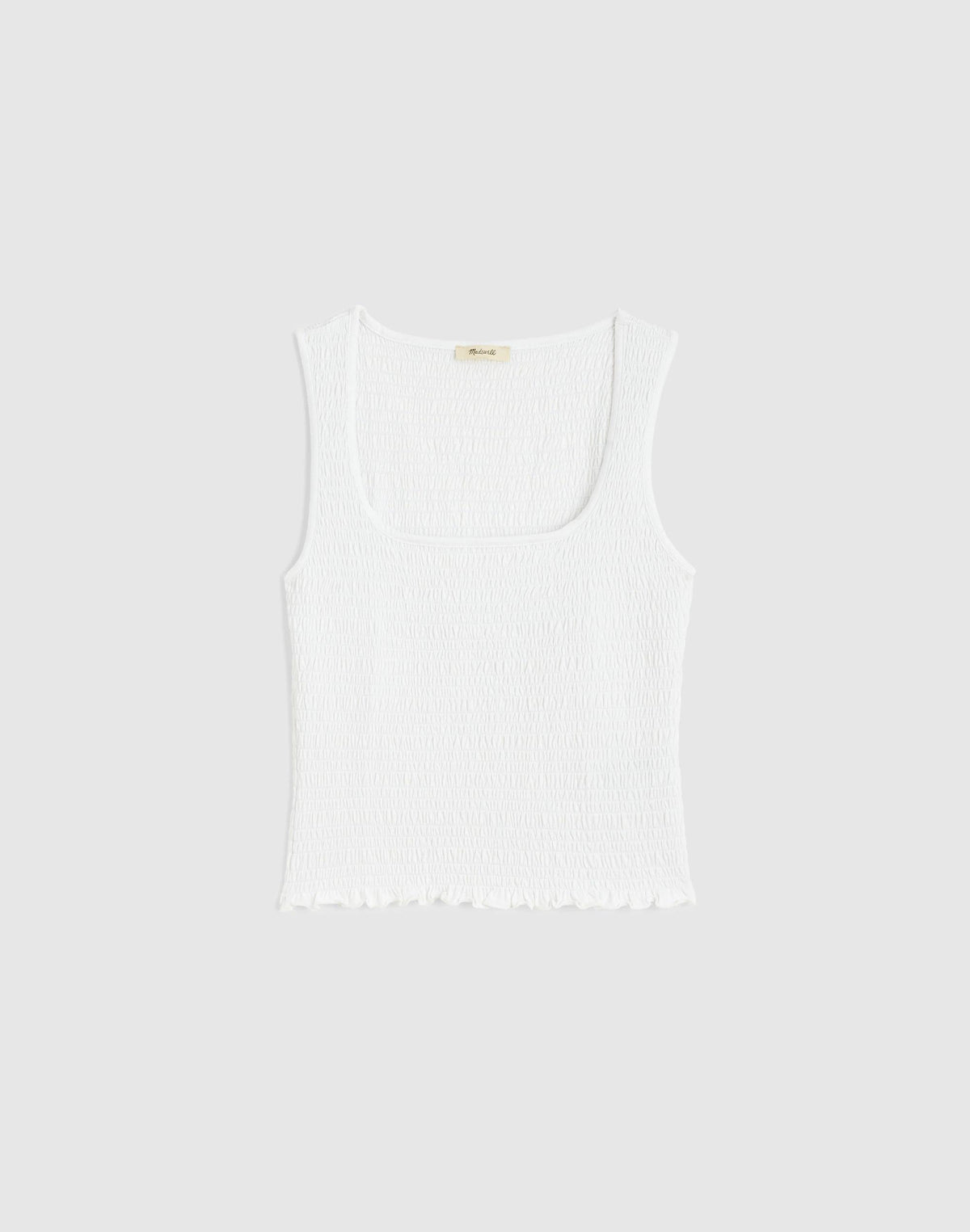 Smocked Scoopneck Tank White | Madewell
