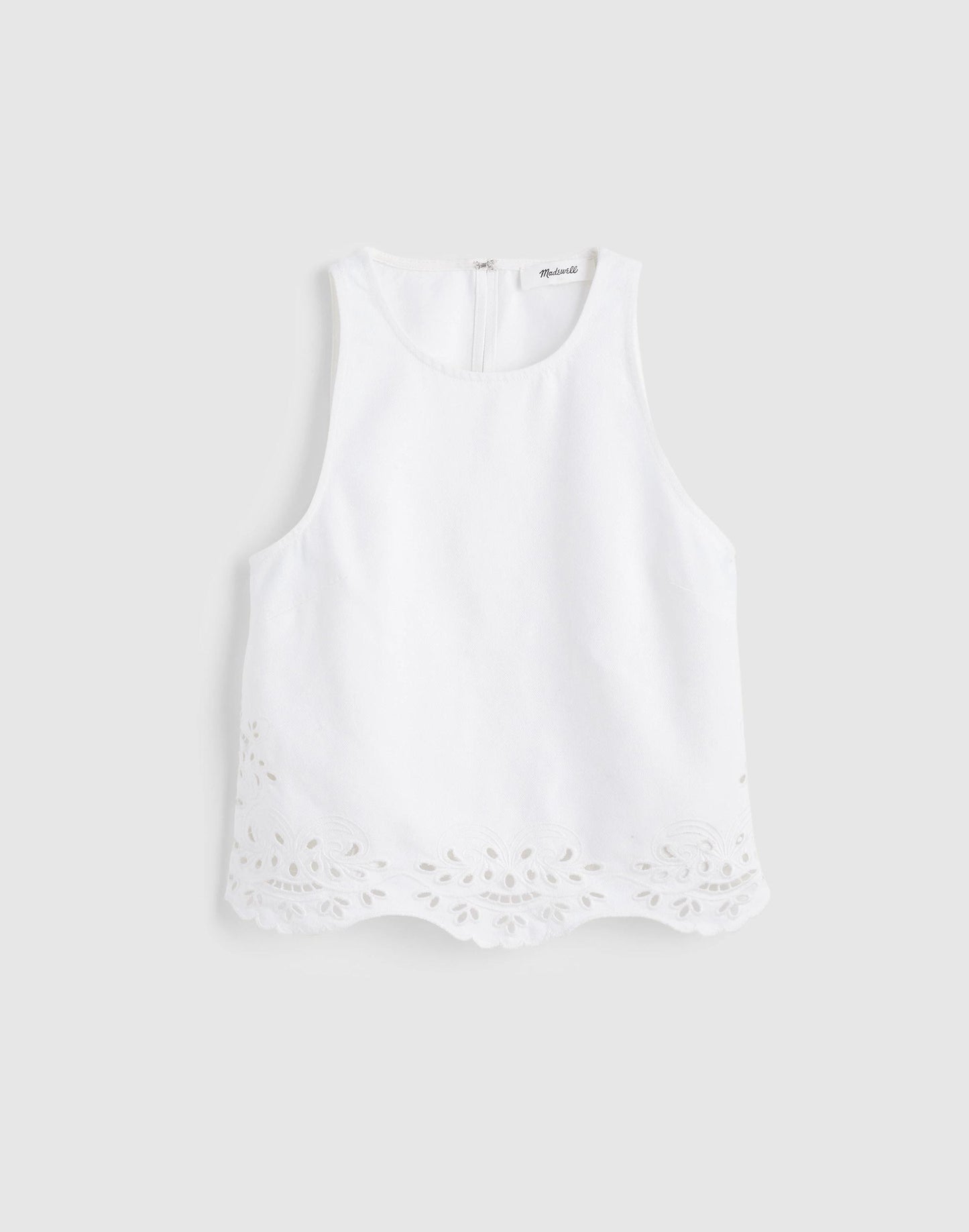Denim Eyelet Shell Top in Tile White Tile White | Madewell