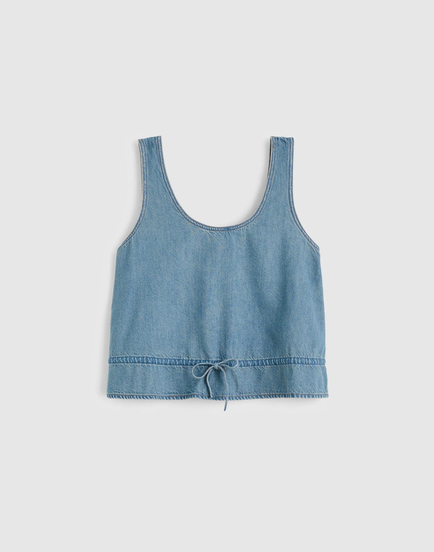 Airy Denim Scoopneck Peplum Top Lido Wash | Madewell