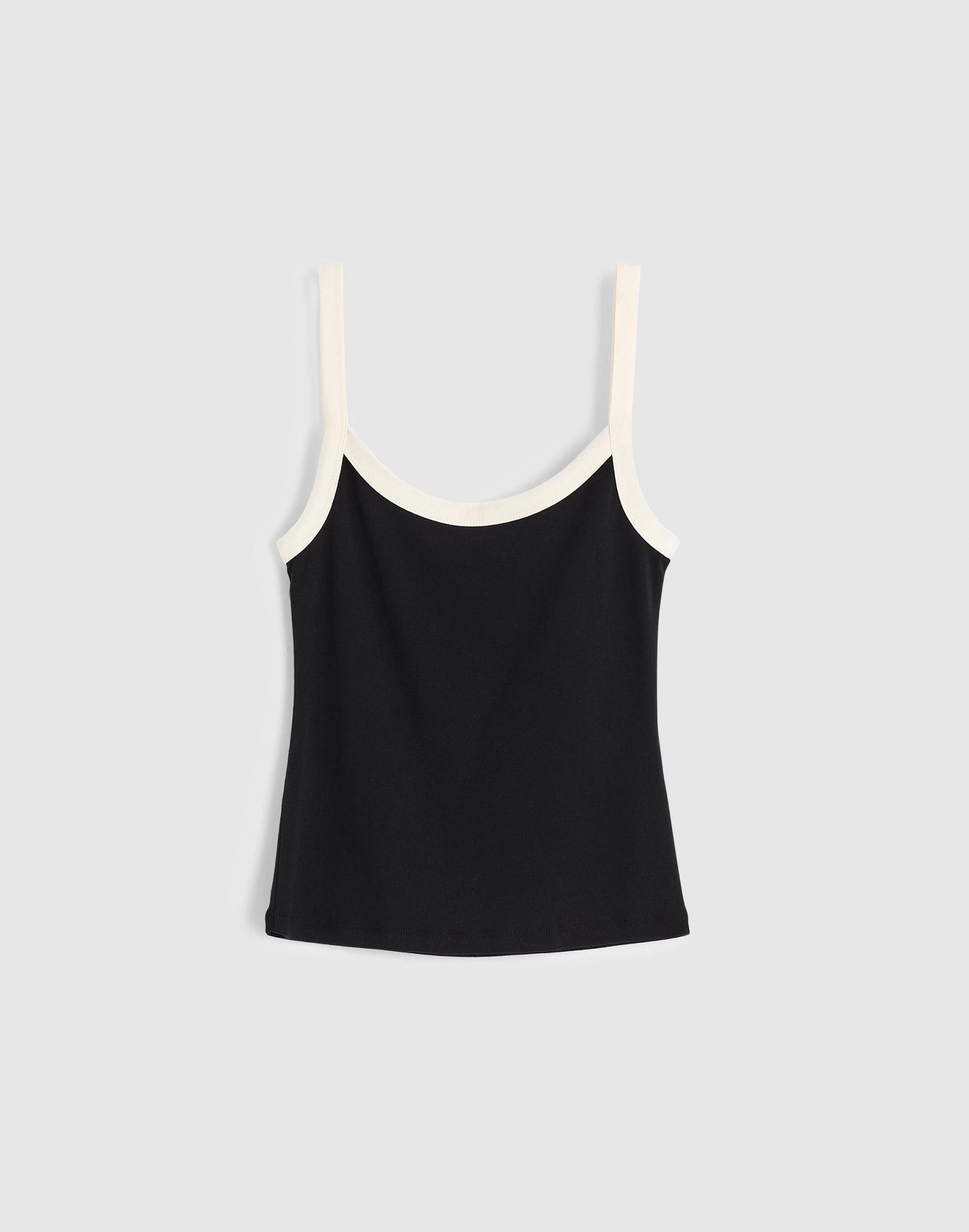 The '90s Cami in Compact Cotton Colorblock Black Ivory | Madewell