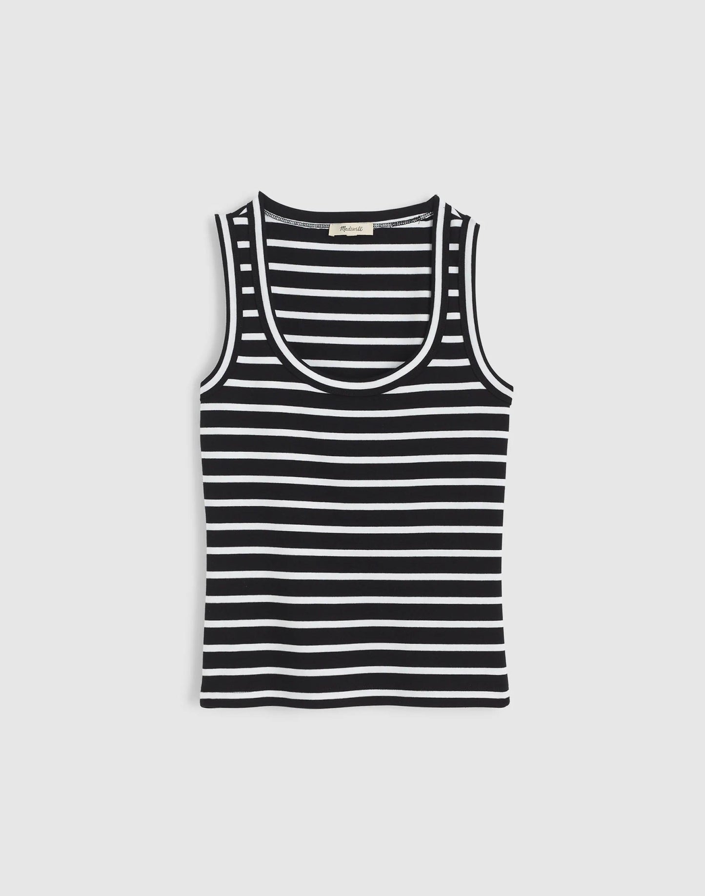 The '90s Scoopneck Tank in Compact Cotton Jet Black | Madewell