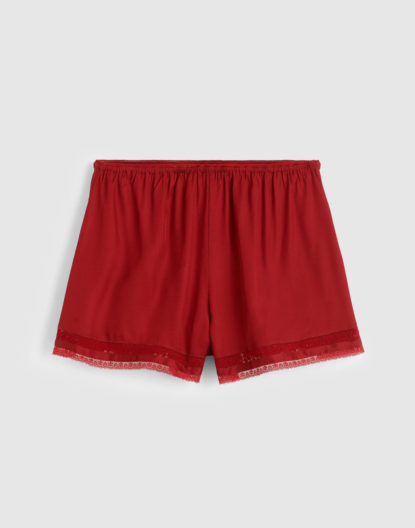 Lace-Trim Pull-On Shorts Red Currant | Madewell