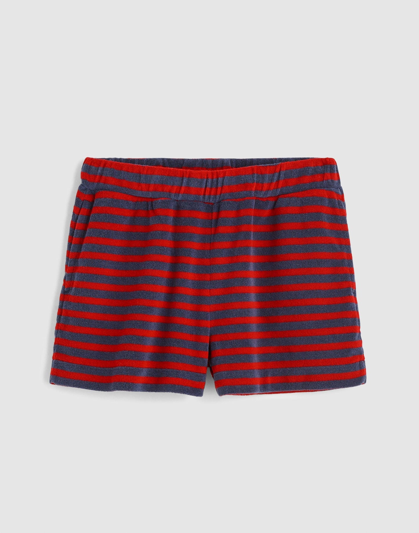 Pull-On Shorts in Terry Red Navy | Madewell