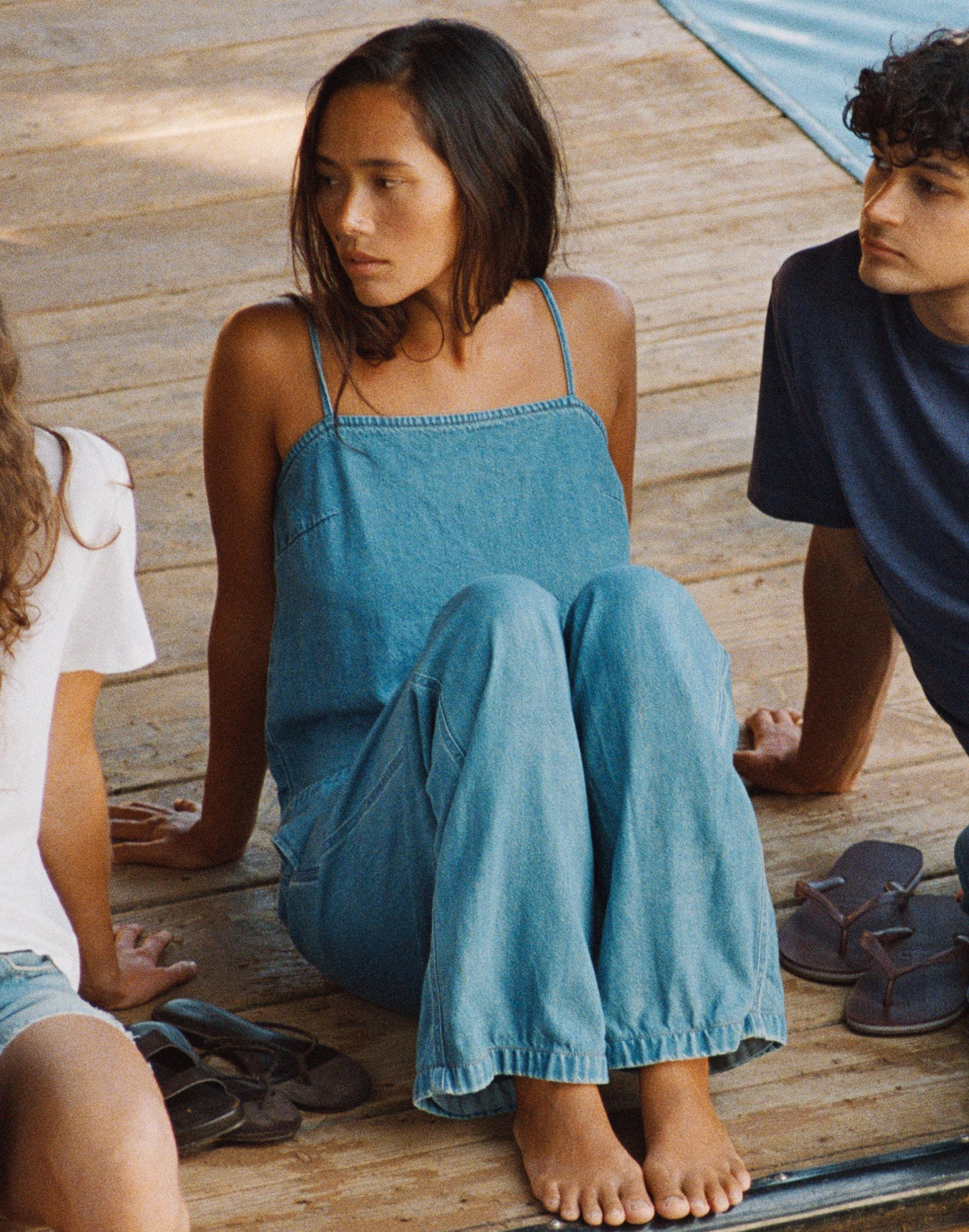Airy Denim Squareneck Shell Top Lido Wash | Madewell