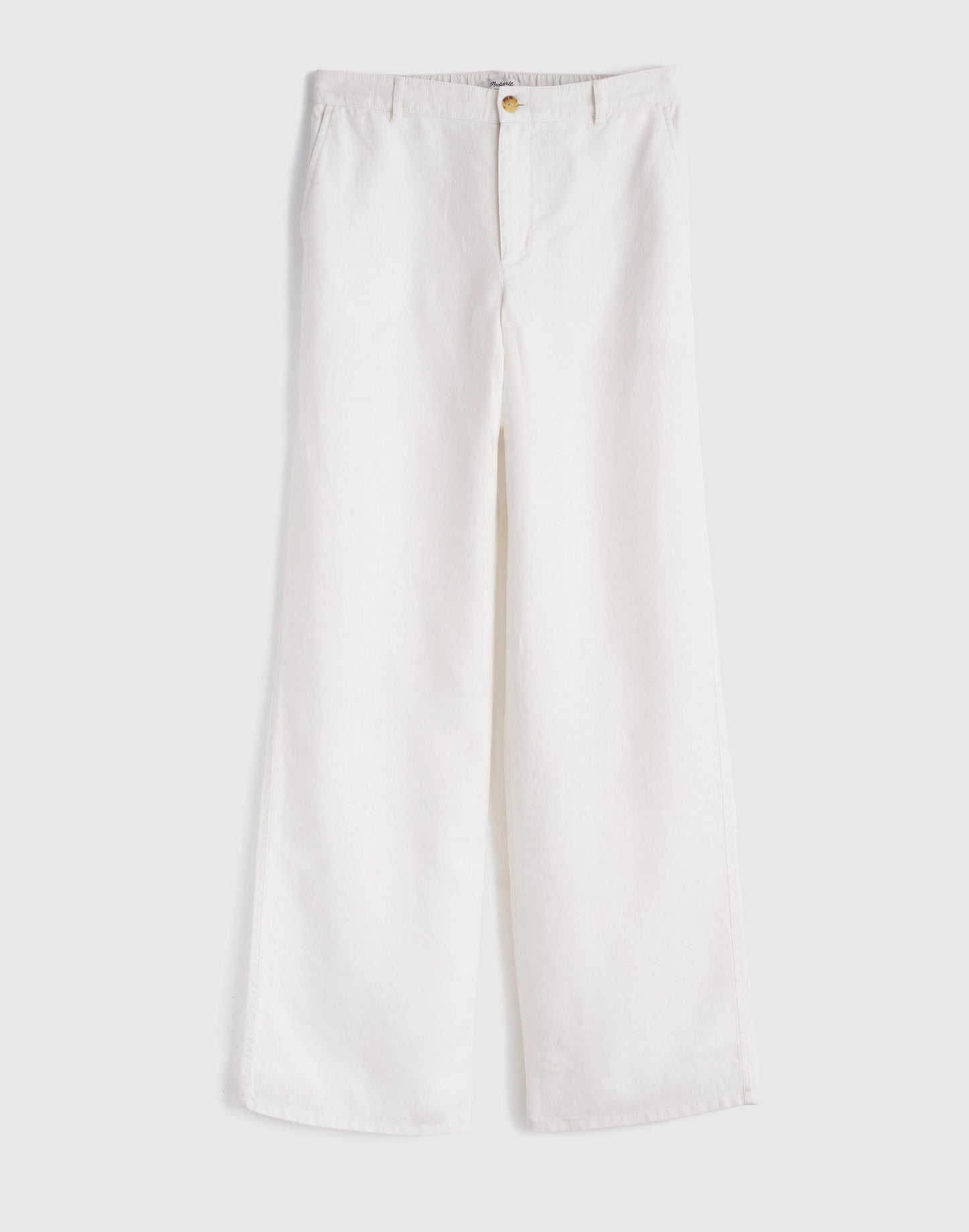 The Zoe Relaxed Straight Pant in 100% Linen Ivory Linen | Madewell