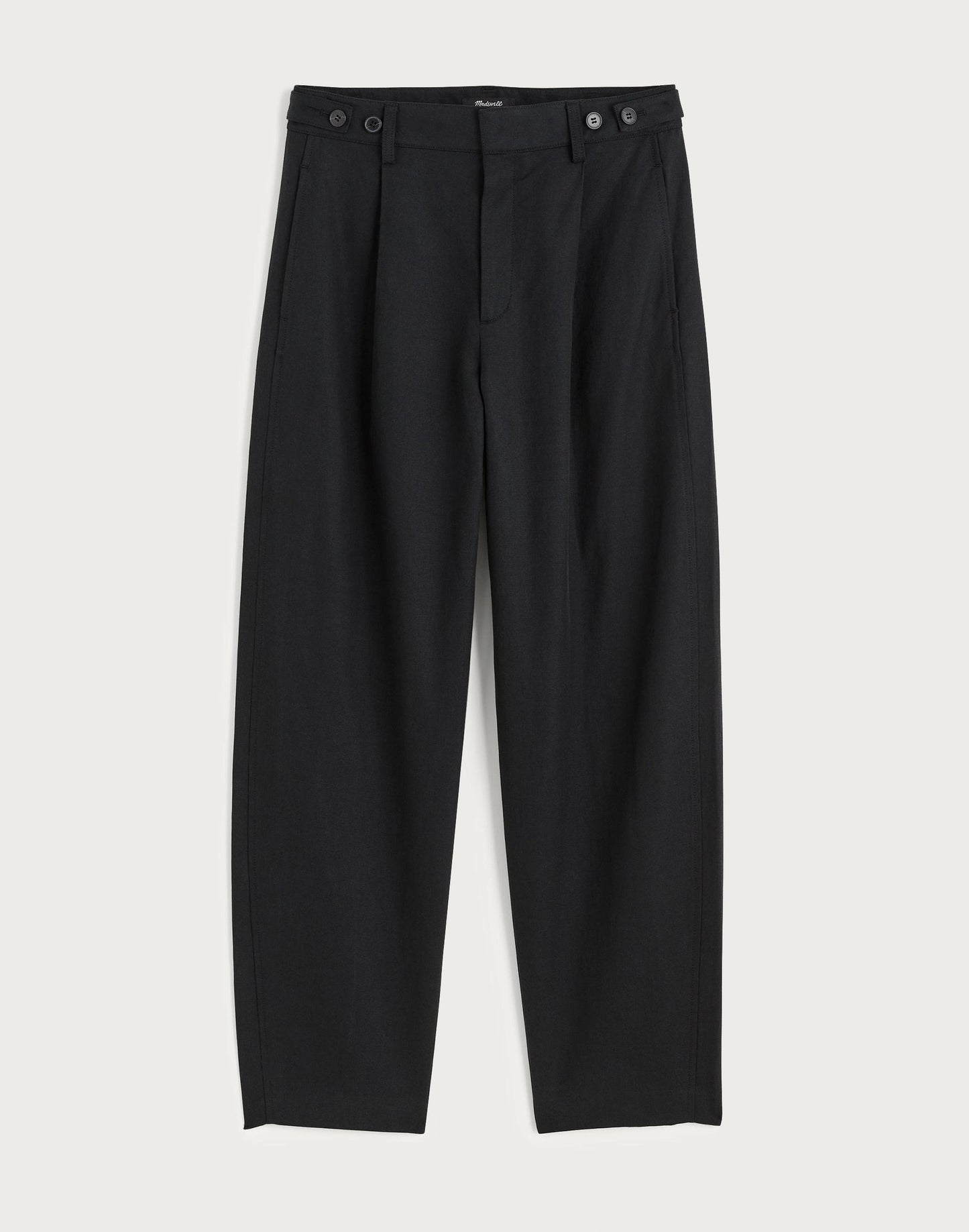 The Barrel-Leg Pant in Drapey Twill True Black | Madewell
