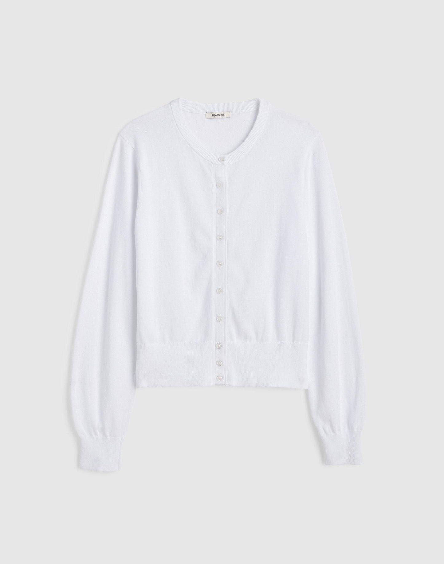 Button-Front Cardigan in 100% Cotton White | Madewell