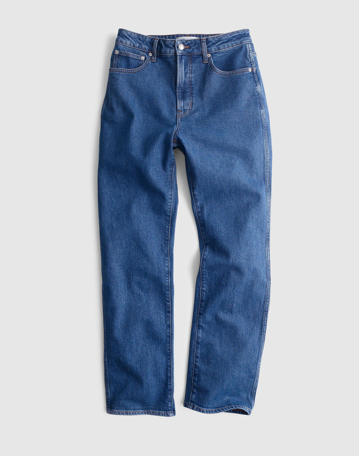 The Curvy Longline Straight Crop Jean in Marina Blue Wash Marina Blue | Madewell