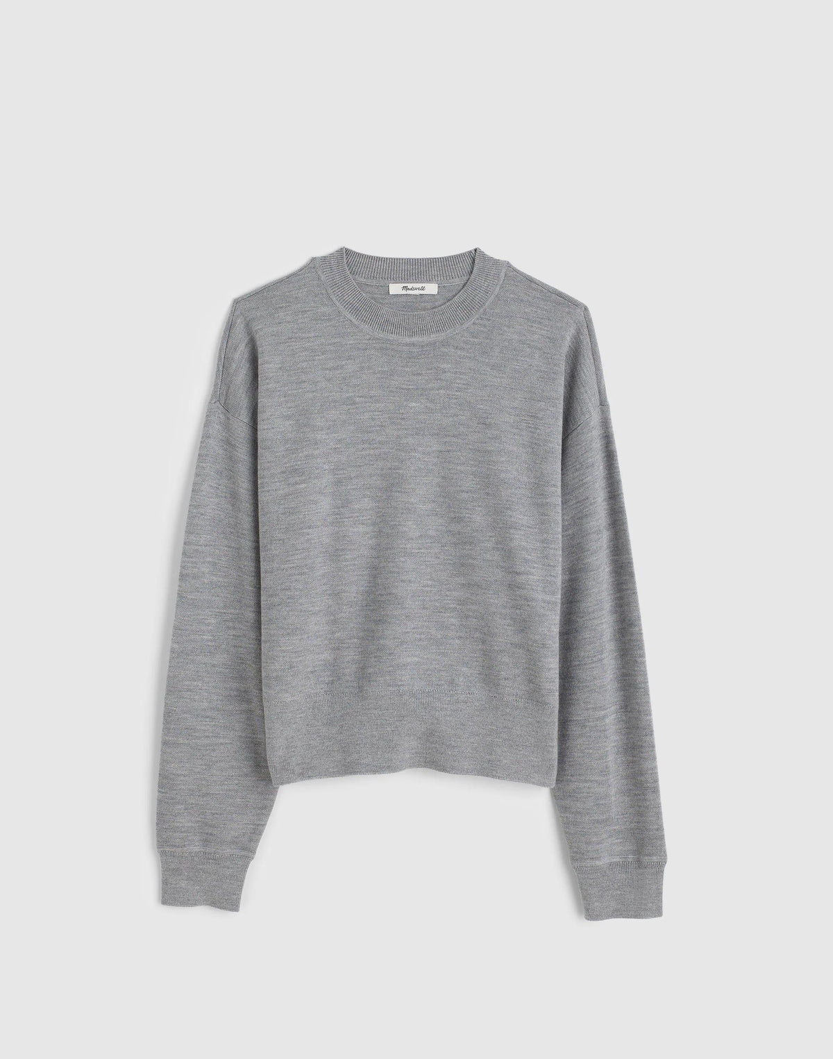 Relaxed Crewneck Sweater in Merino-Silk Blend Medium Htr Grey | Madewell