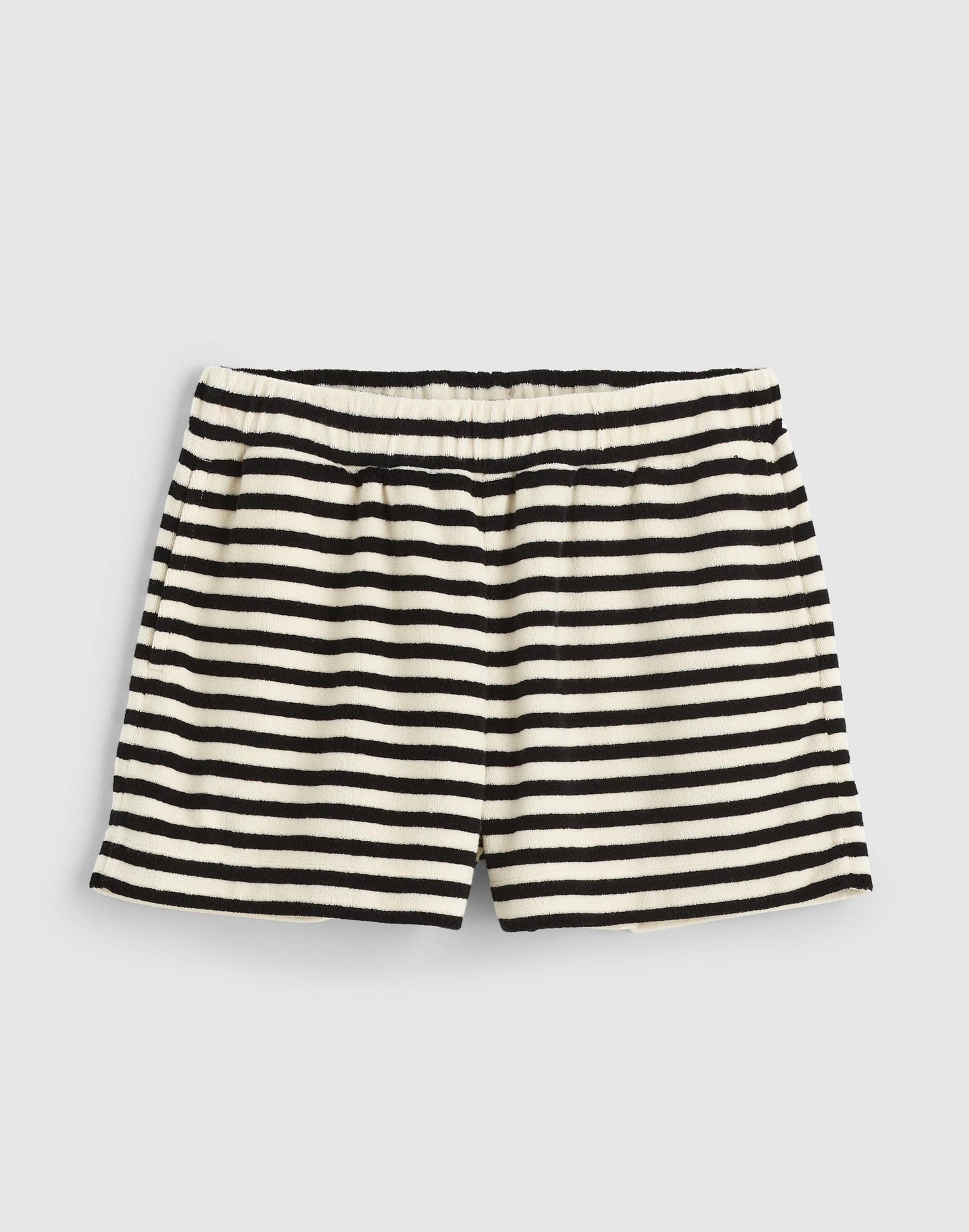 Pull-On Shorts in Terry Black Ivory | Madewell