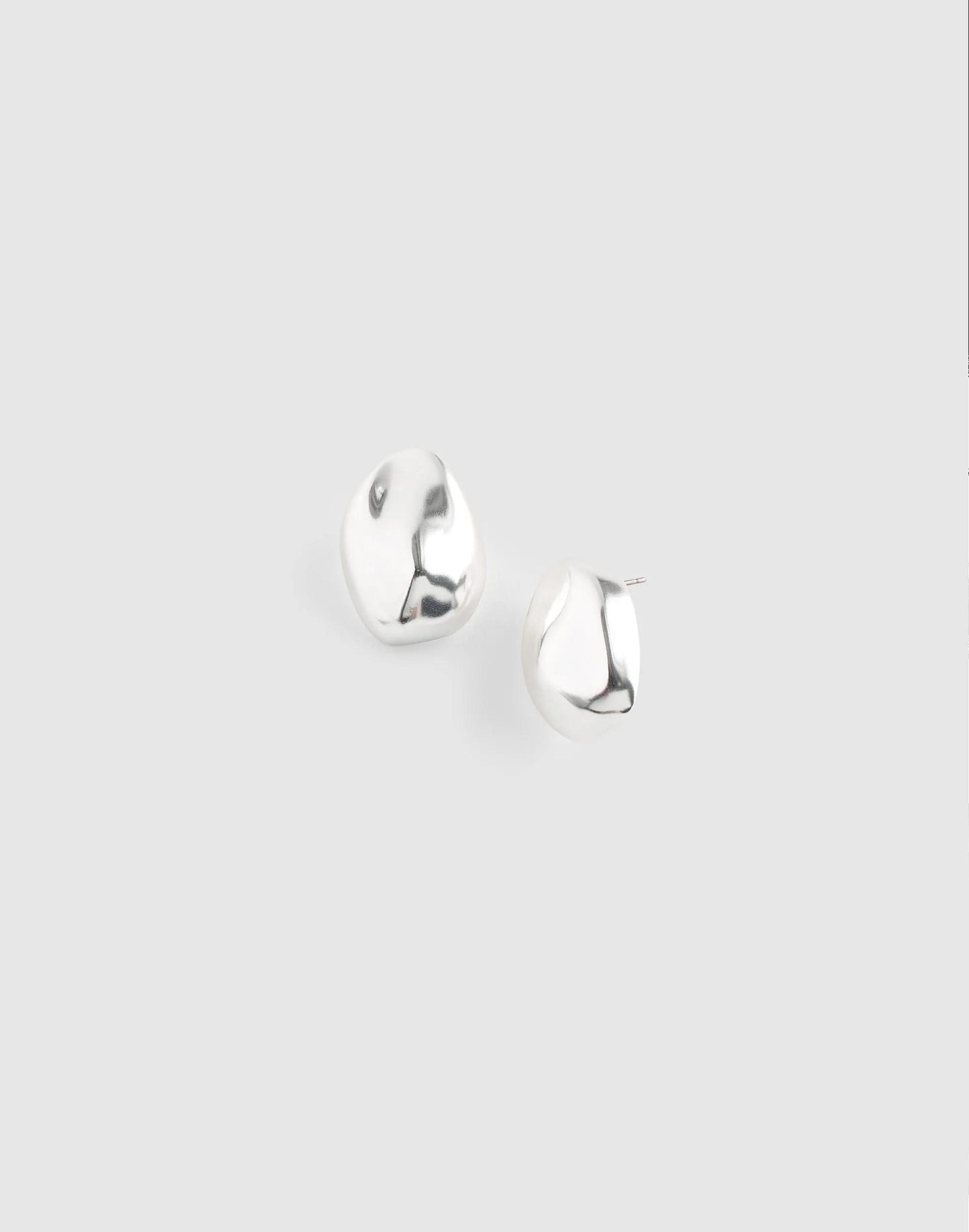 Sculpted Droplet Statement Stud Earrings Warm Silver | Madewell