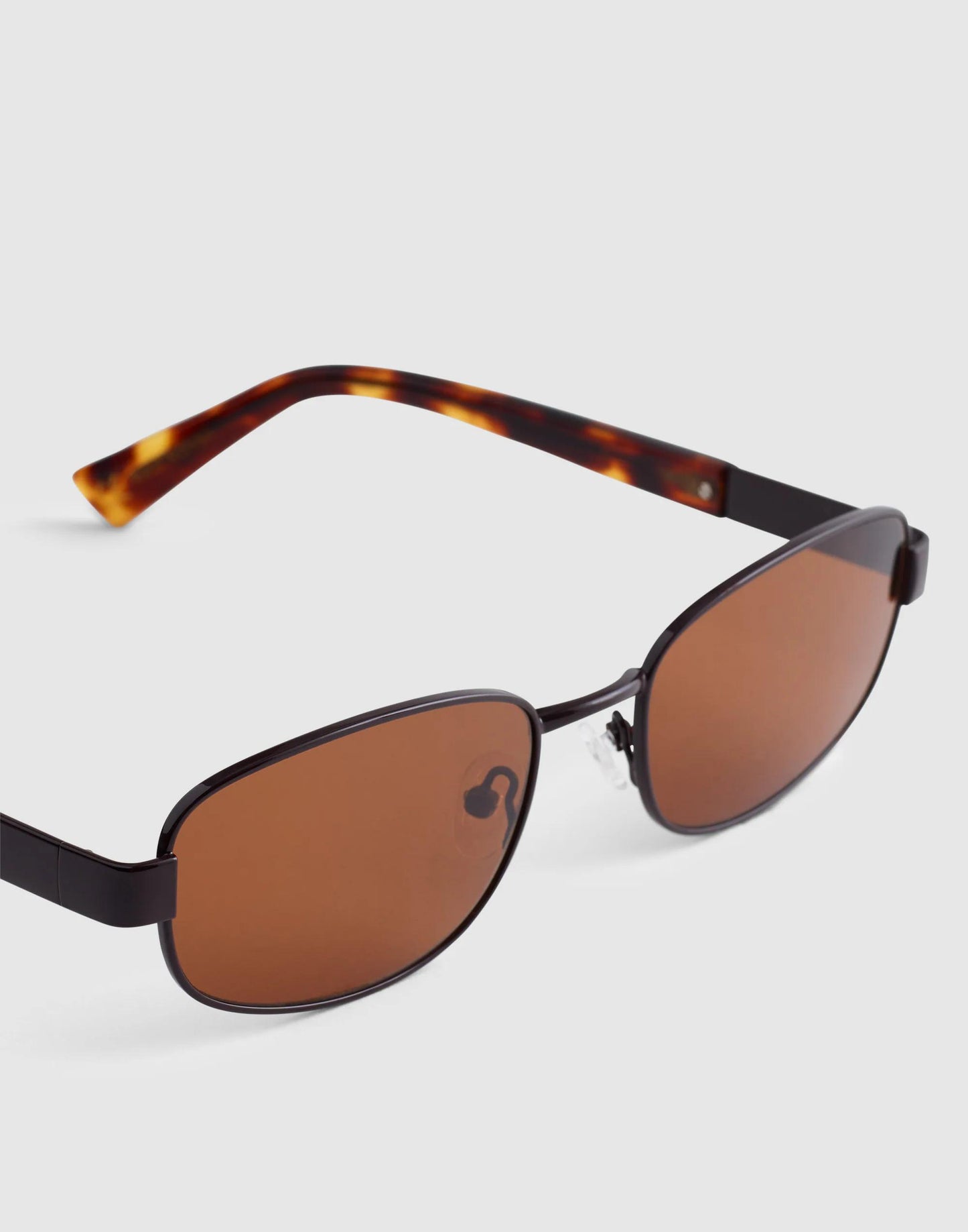 The Codi Rectangular Sunglasses Dark Brown | Madewell