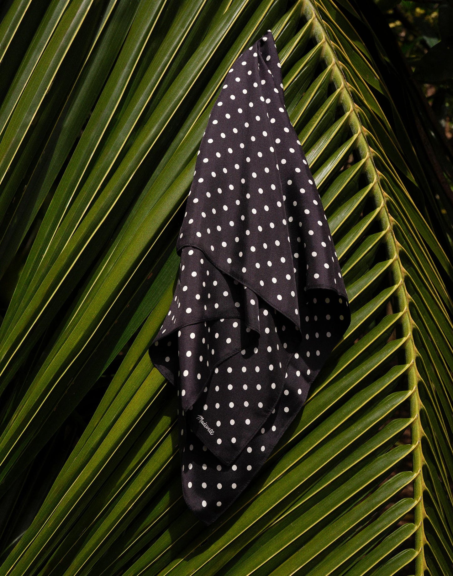 Medium Silk Bandana Mid Dot Jet Black | Madewell