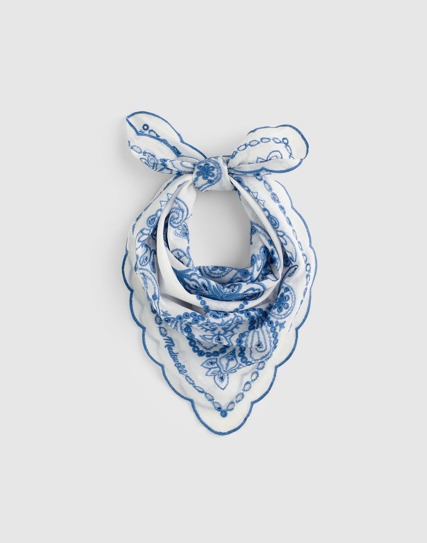 Organic Cotton Eyelet Bandana Bandana Eyelet Retro Blue | Madewell