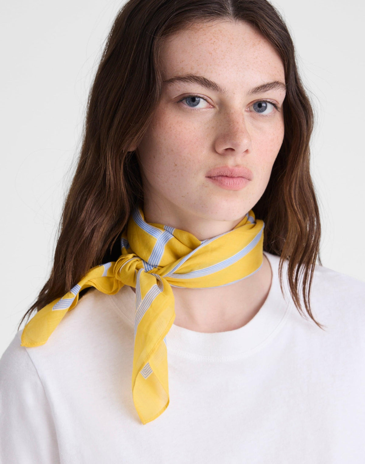 Medium Bandana in Cotton Sporty Pop Stripe Chamomile | Madewell