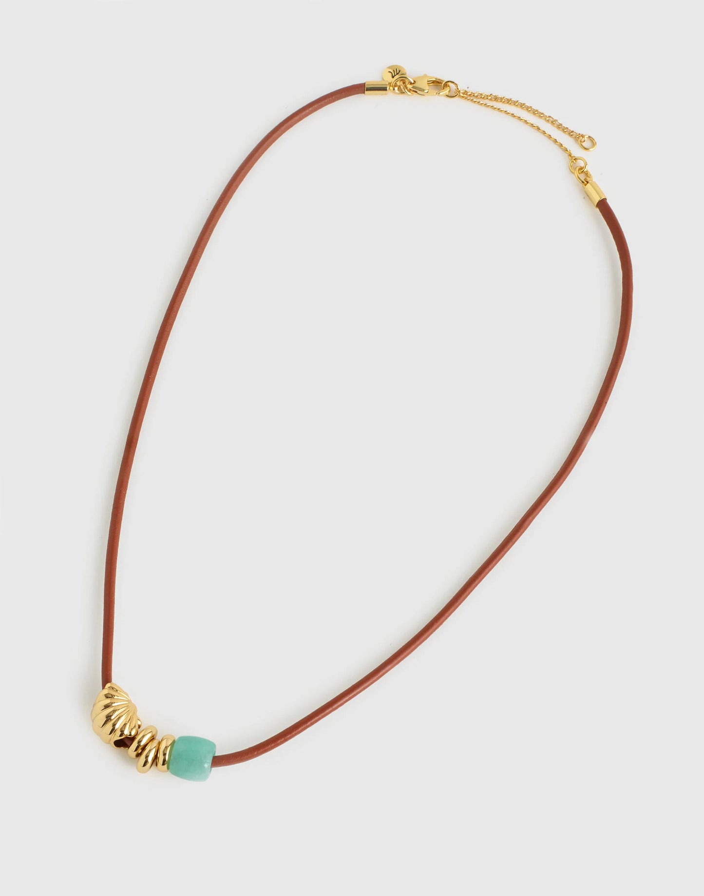 Semiprecious Charm Leather Choker Necklace Golden Tan | Madewell