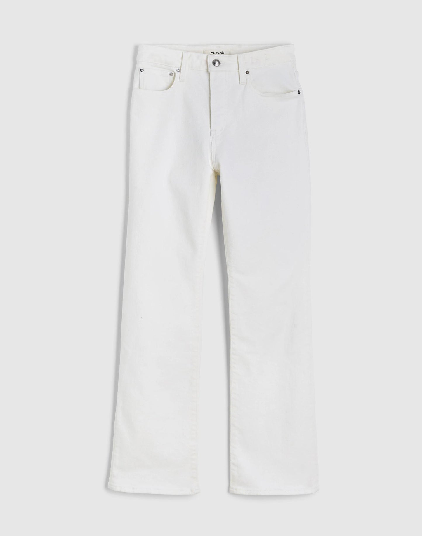 The Short Curvy Flare Crop Jean in Super Stretch Denim Tile White | Madewell