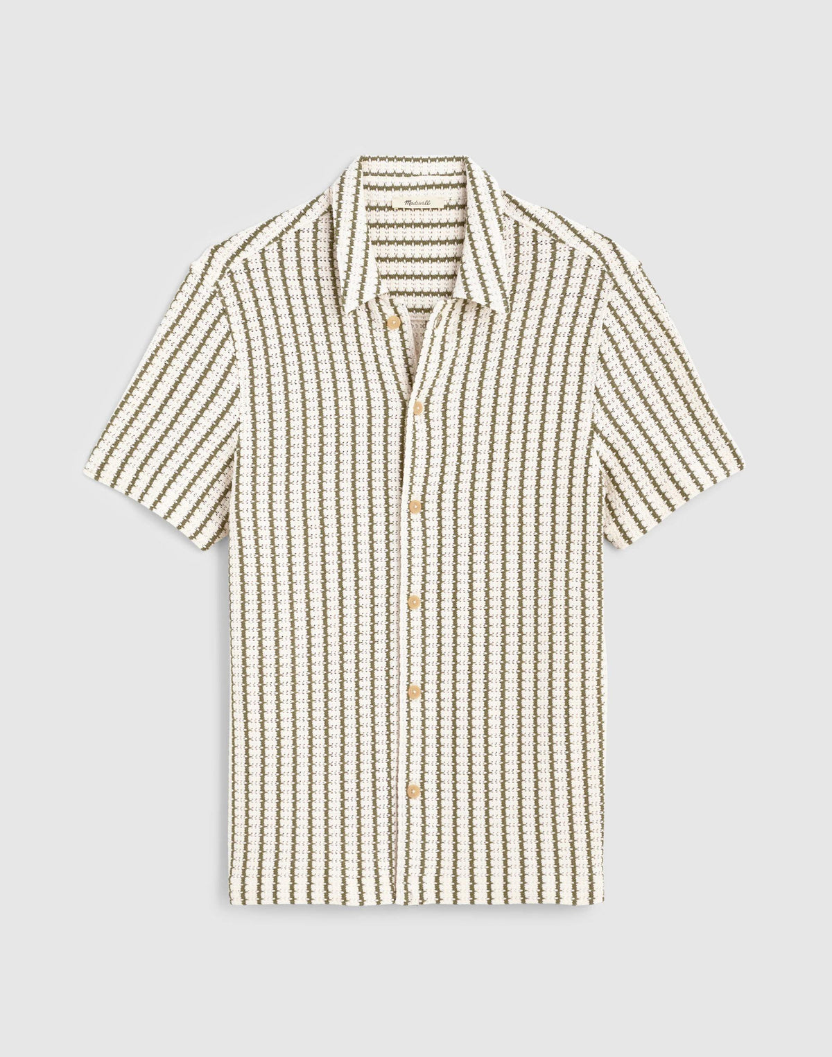 Textured-Knit Short-Sleeve Shirt Vintage Ivory | Madewell