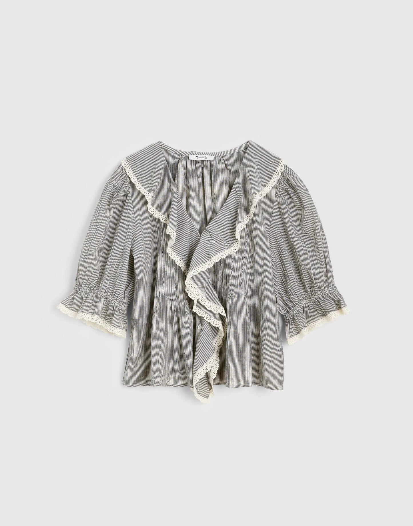 The Blaire Top Black And Ivory Micro Stripe | Madewell