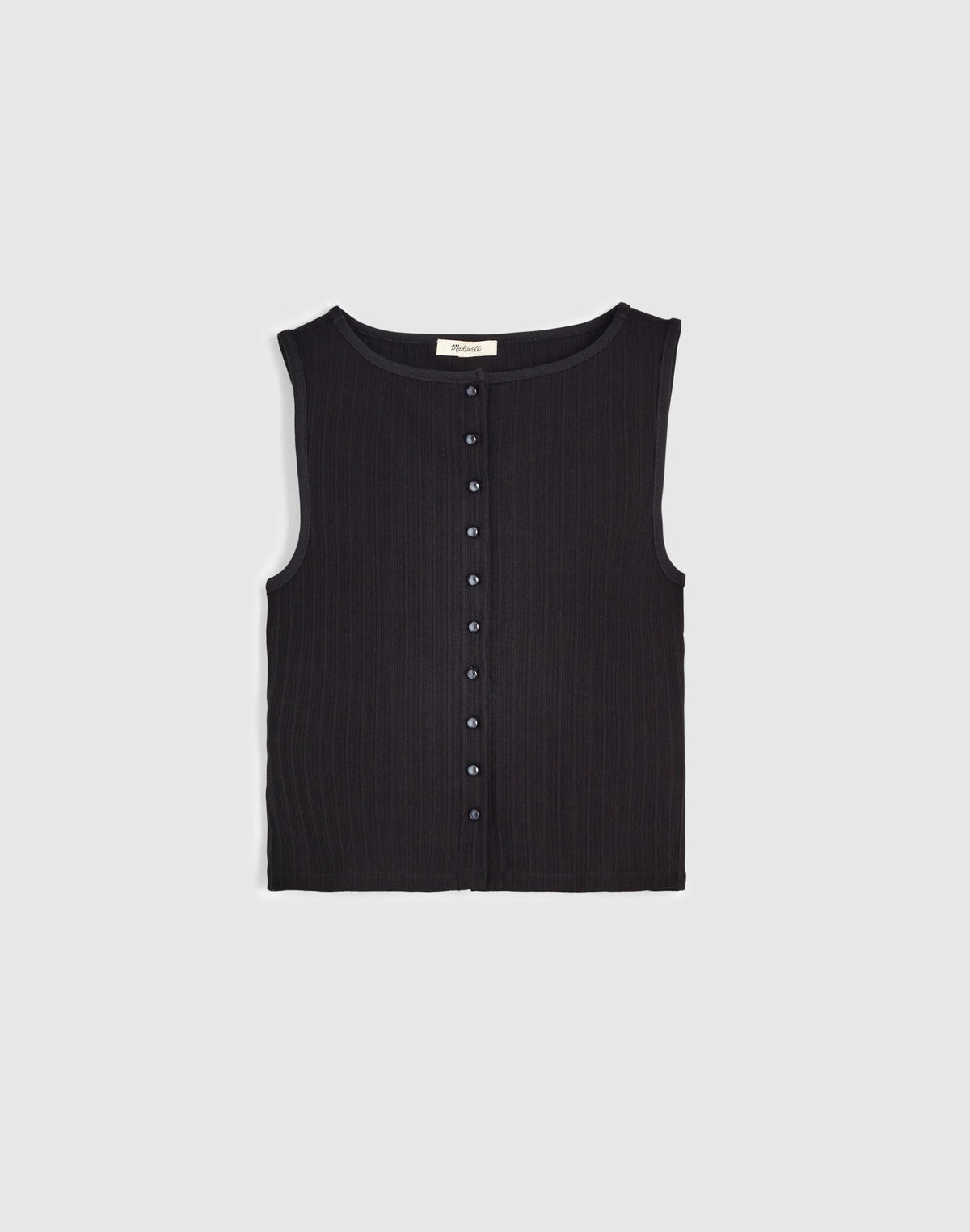 Ribbed Crewneck Shell Top Jet Black | Madewell
