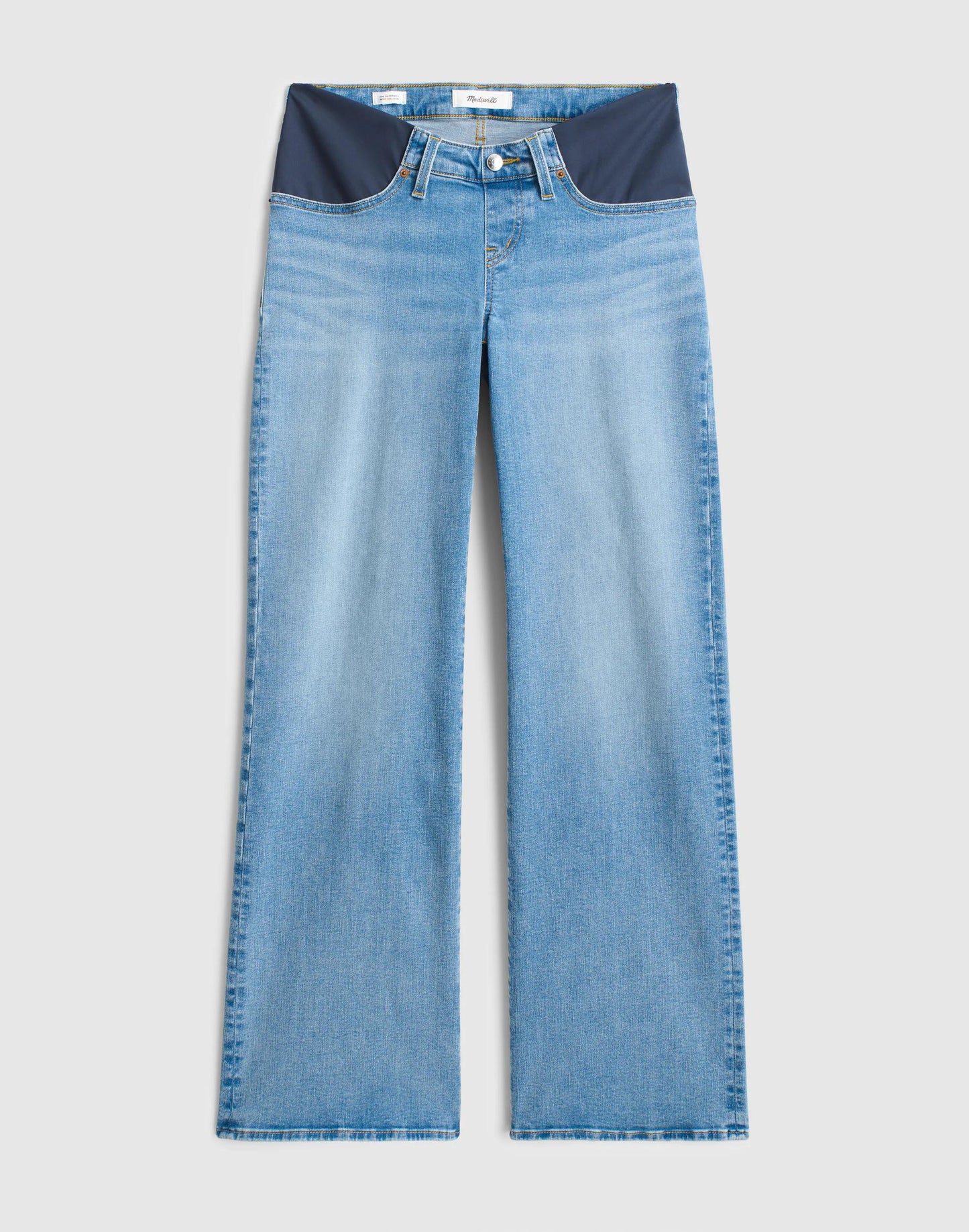 The Maternity Wide-Leg Jean in Super Stretch Denim Coastal Blue Wash | Madewell