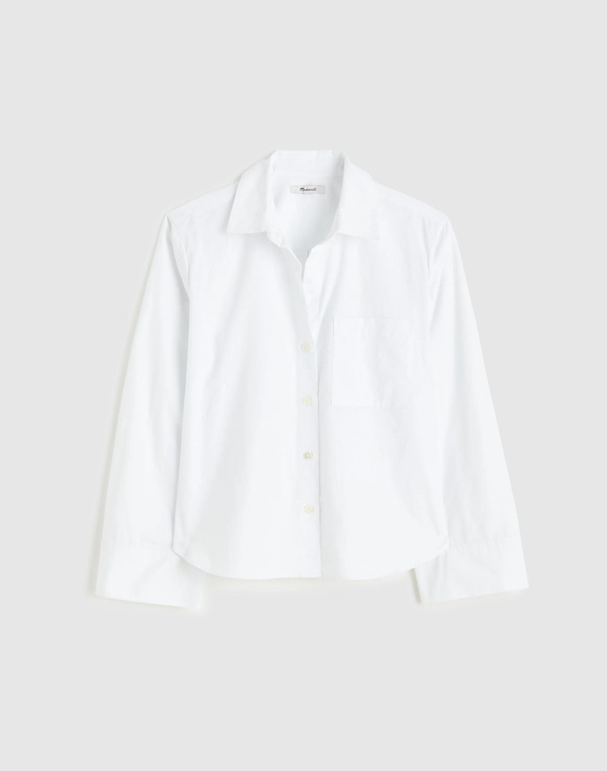 The Signature Y-Neck Shirt in Poplin White | Madewell