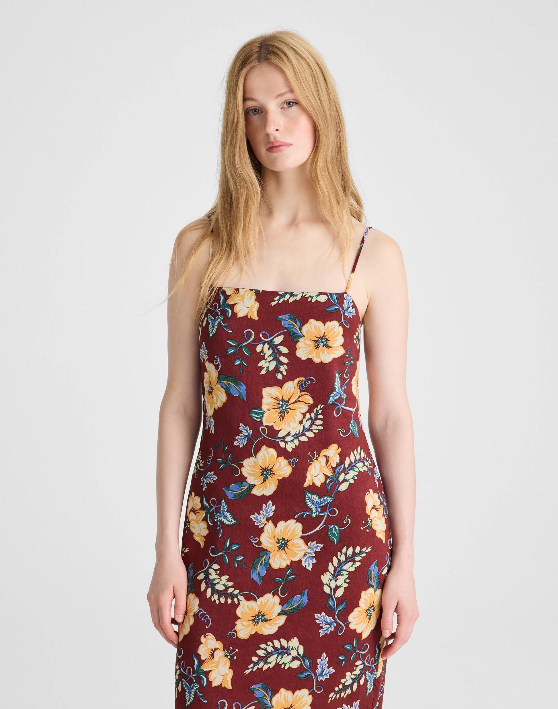 Squareneck Sleeveless Maxi Dress Dusty Merlot | Madewell