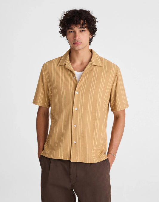 The Camp Shirt in Seaport Terry Golden Khaki | Madewell