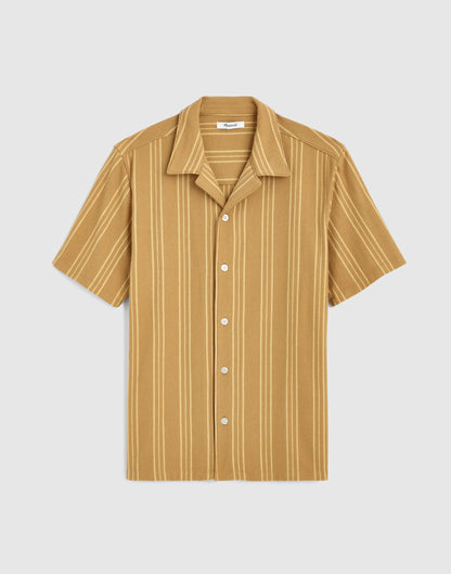 The Camp Shirt in Seaport Terry Golden Khaki | Madewell