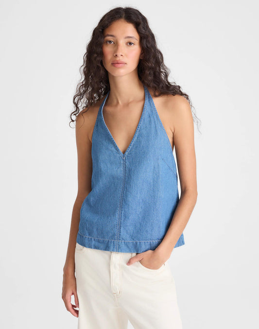 Denim Halter Shell Top Seaside Wash | Madewell