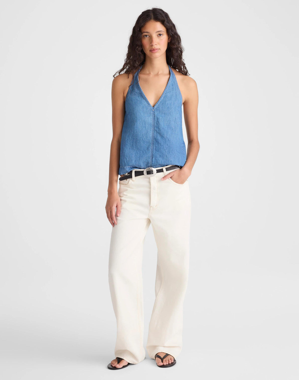 Denim Halter Shell Top Seaside Wash | Madewell