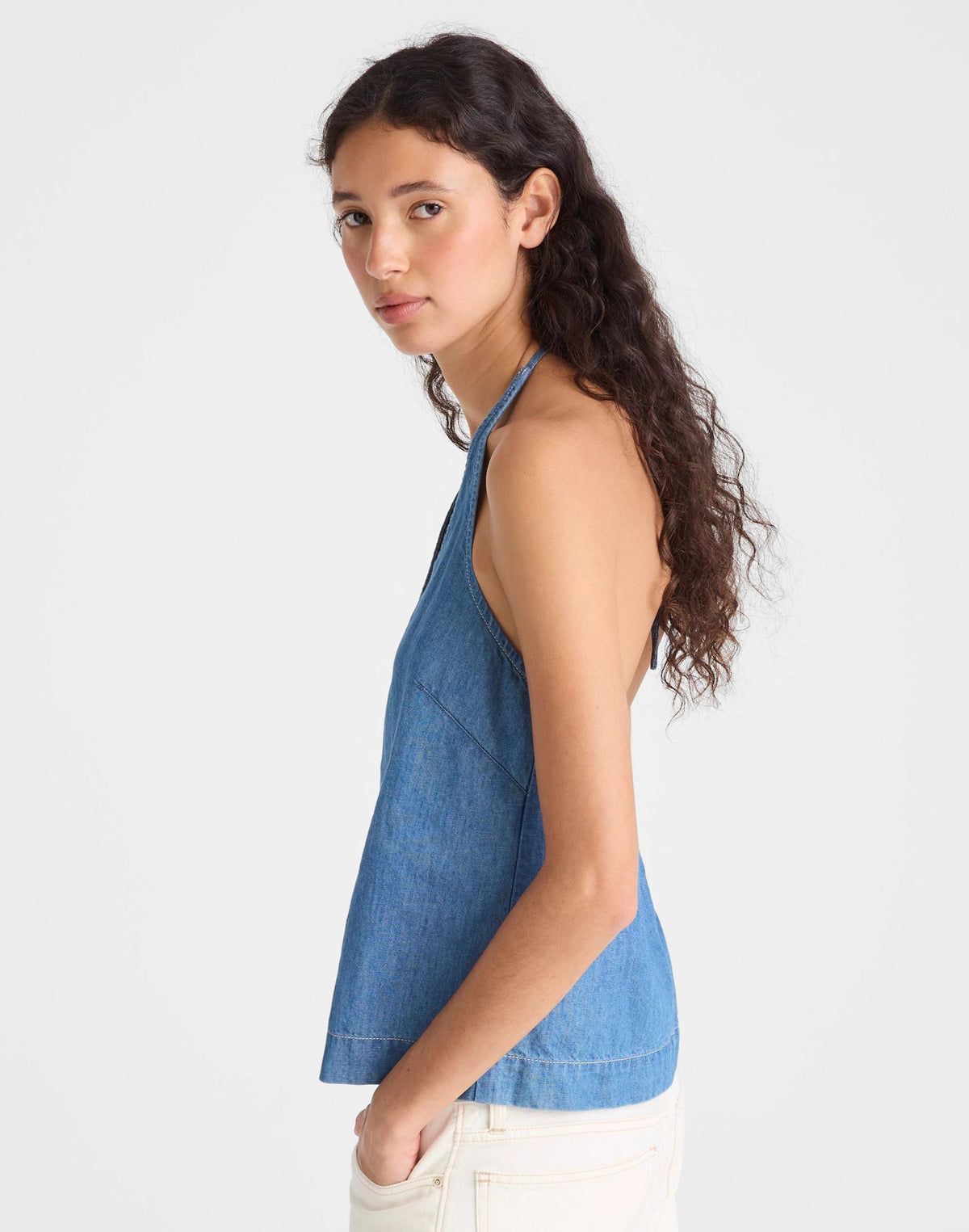 Denim Halter Shell Top Seaside Wash | Madewell