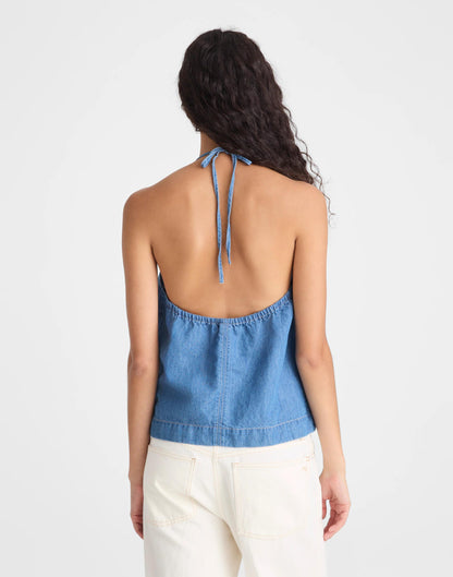 Denim Halter Shell Top Seaside Wash | Madewell