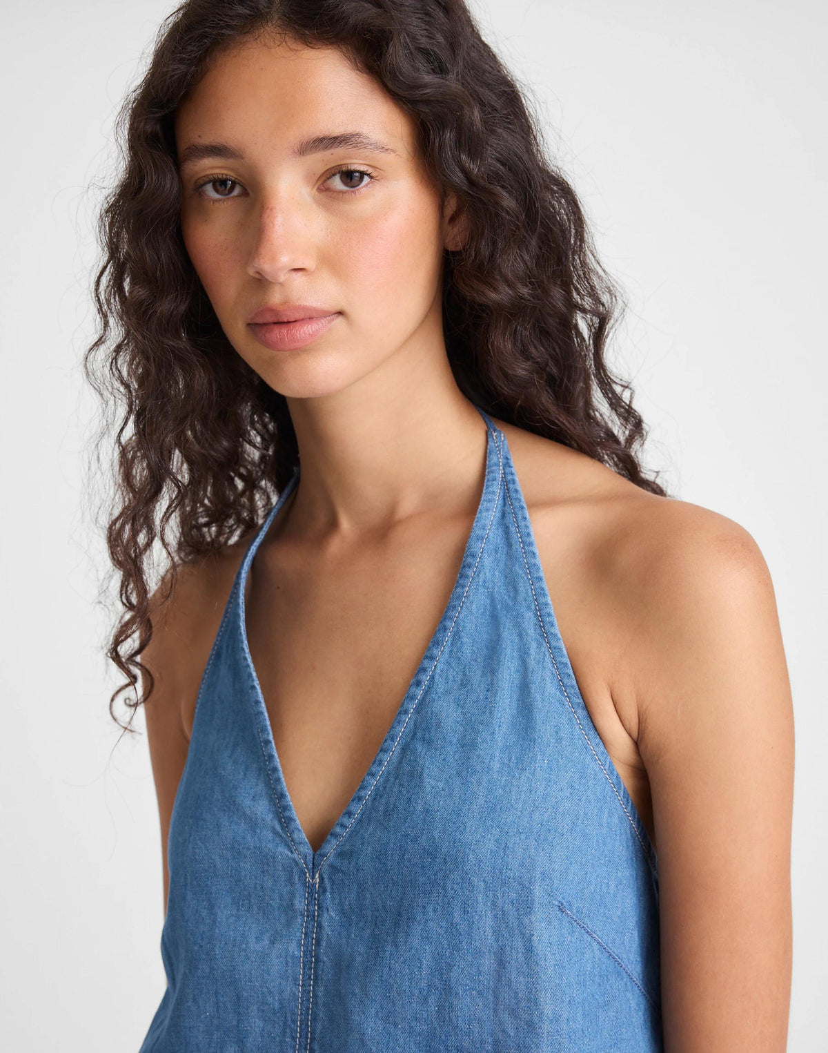 Denim Halter Shell Top Seaside Wash | Madewell