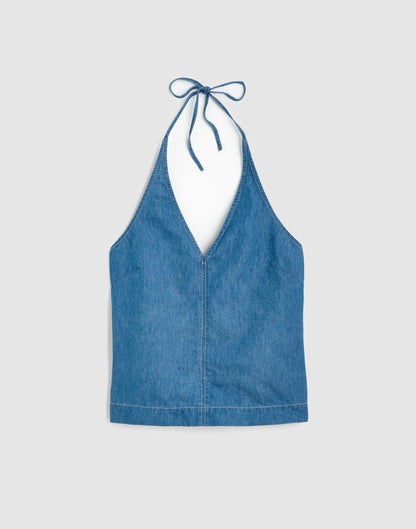 Denim Halter Shell Top Seaside Wash | Madewell