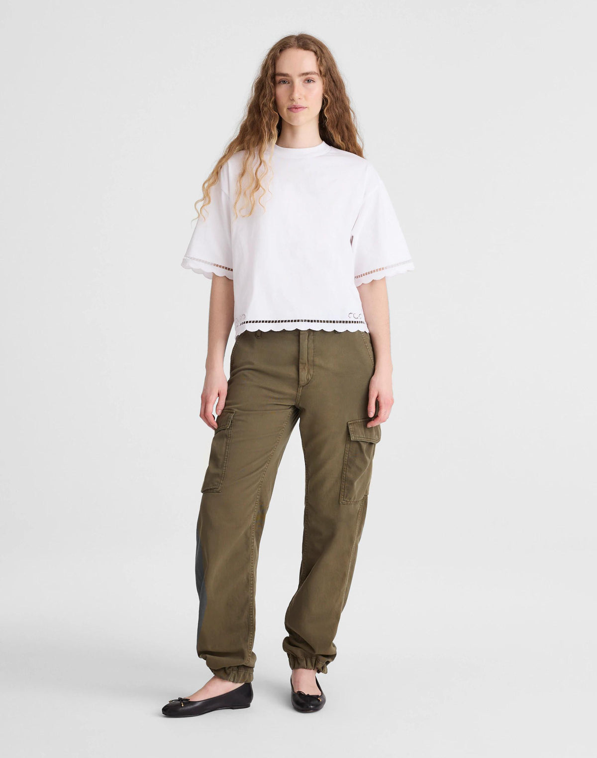 The Boxy Crop Tee in Allday Jersey White | Madewell