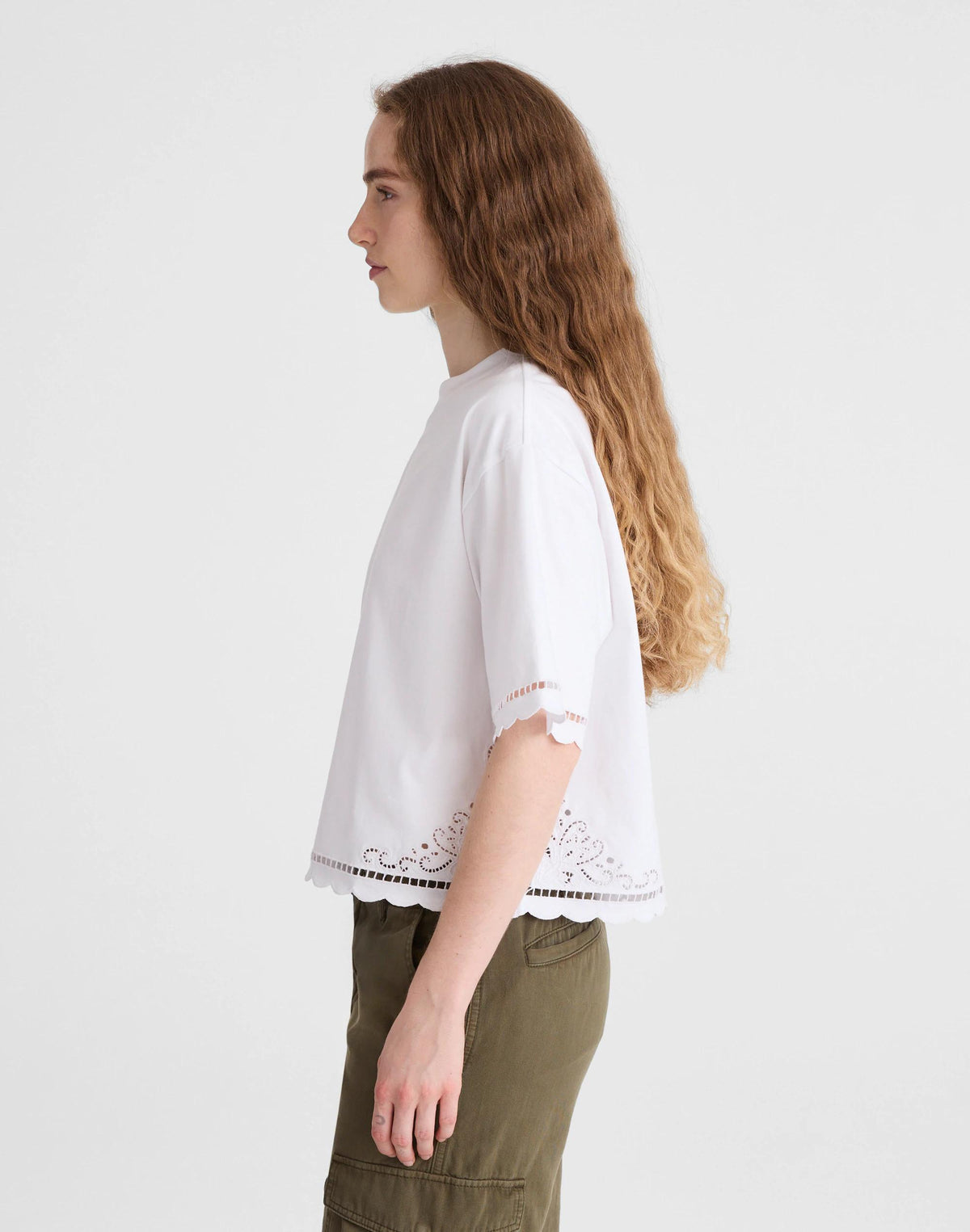 The Boxy Crop Tee in Allday Jersey White | Madewell