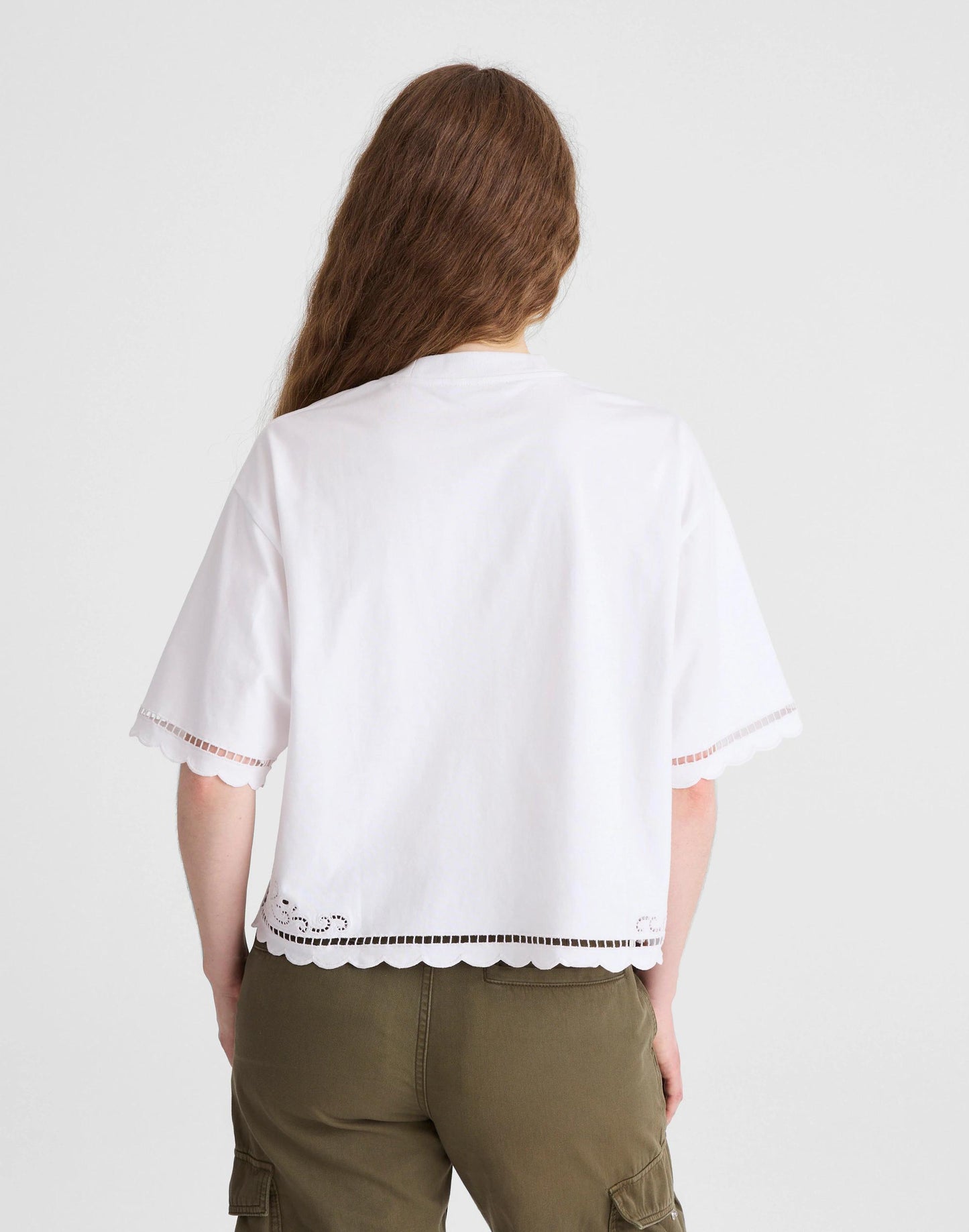 The Boxy Crop Tee in Allday Jersey White | Madewell