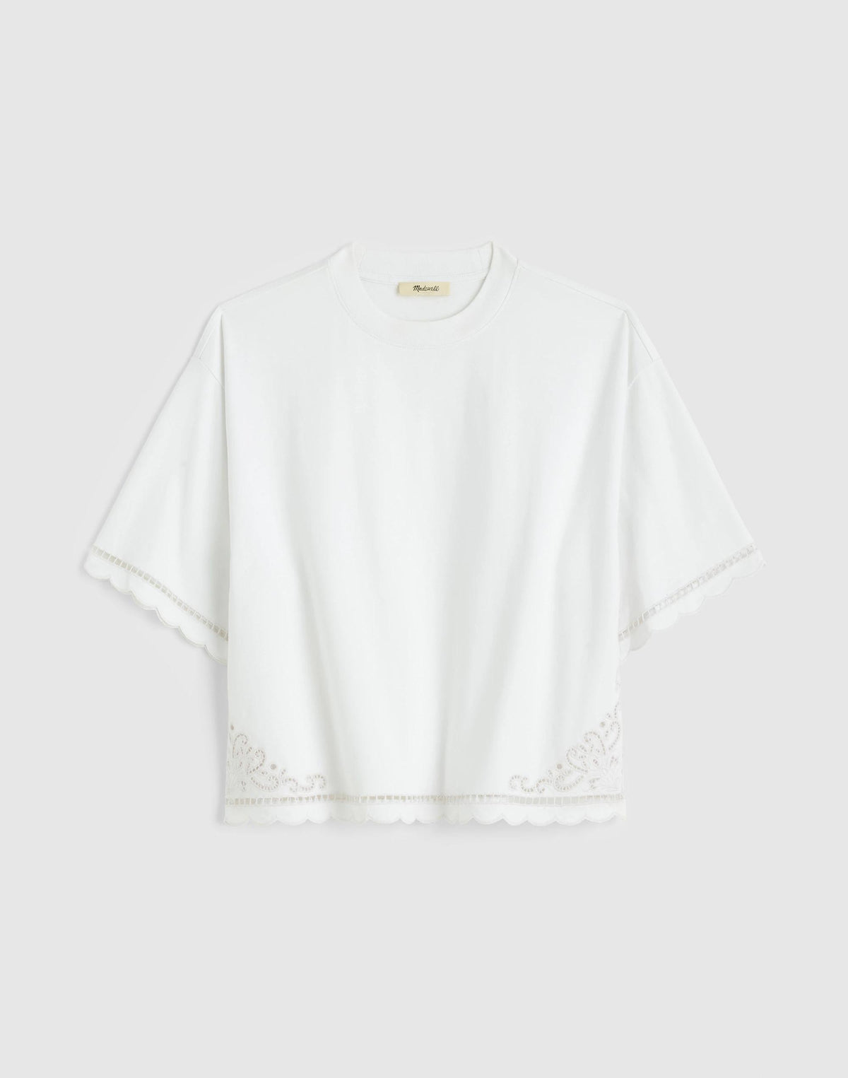 The Boxy Crop Tee in Allday Jersey White | Madewell