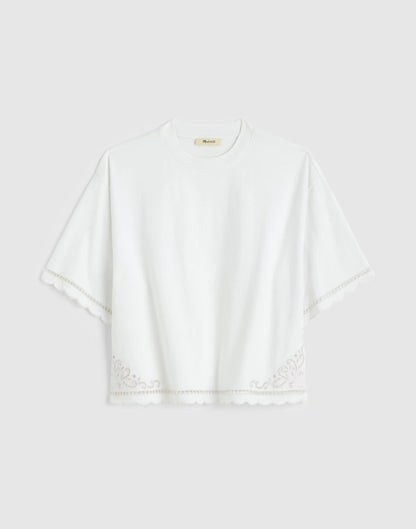 The Boxy Crop Tee in Allday Jersey White | Madewell