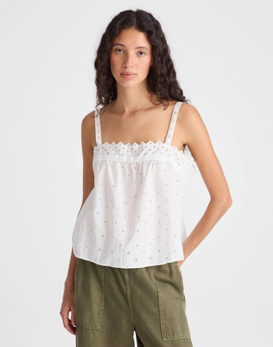 Embroidered Eyelet Tank White | Madewell